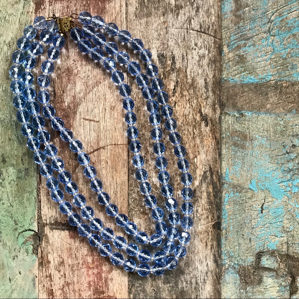 Vintage Beaded Three Strand Necklace